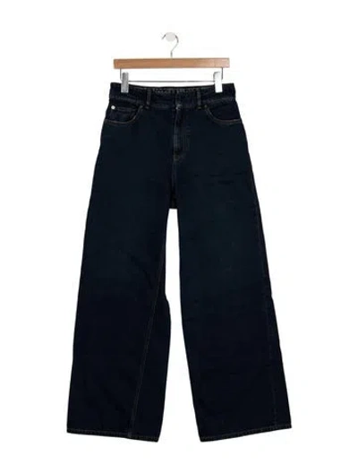 Pre-owned Dior High-rise Wide Leg Jeans In Blue