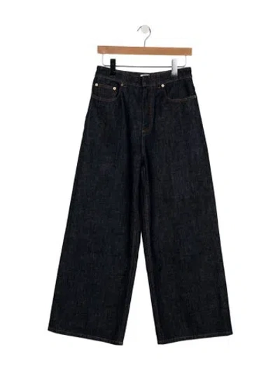 Pre-owned Dior High-rise Wide Leg Jeans In Blue