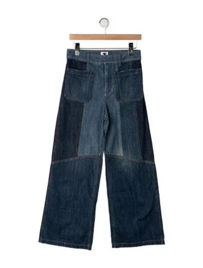 Pre-owned Dior High-rise Wide Leg Jeans In Blue
