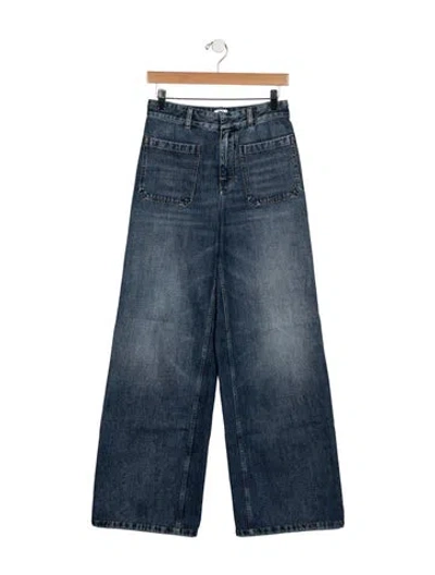 Pre-owned Dior High-rise Wide Leg Jeans In Blue