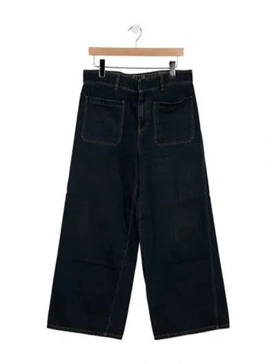 Pre-owned Dior High-rise Wide Leg Jeans In Blue