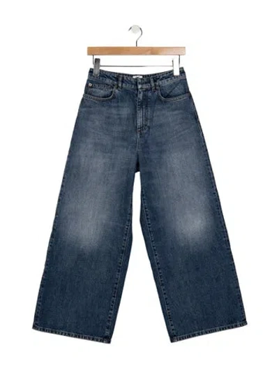 Pre-owned Dior High-rise Wide Leg Jeans In Blue