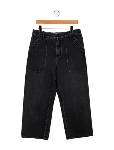 Pre-owned Dior High-rise Wide Leg Jeans In Gray