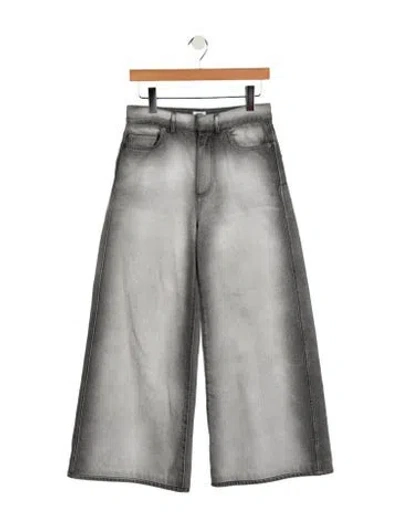 Pre-owned Dior High-rise Wide Leg Jeans In Gray
