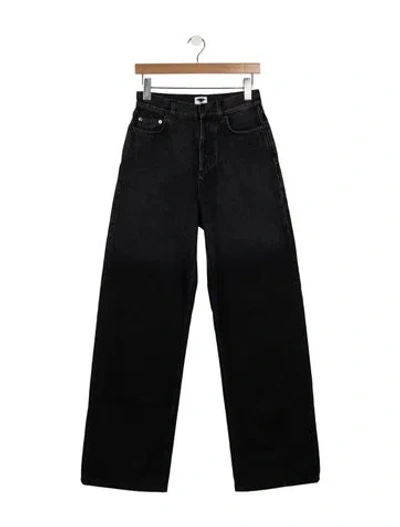 Pre-owned Dior High-rise Wide Leg Jeans In Grey