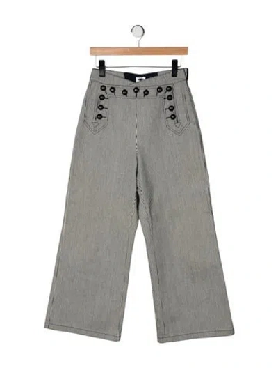Pre-owned Dior High-rise Wide Leg Jeans In White