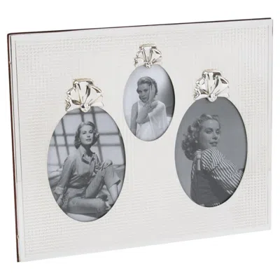 Pre-owned Dior Home Christian Dior Sterling Silver Multiple Views Picture Frame With Bow Decor