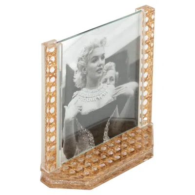 Pre-owned Dior Home Midcentury Lucite & Rattan Picture Frame Christian  Style, Italy 1970s In Brown