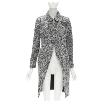 Pre-owned Dior Homme Aw 2009 Hedi Slimane Grey Wool Boucle Coat Xxs Jp38 In Gray