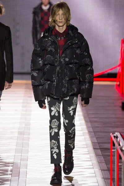 Pre-owned Dior Homme Aw 2016 Roses Printed Jeans In Black