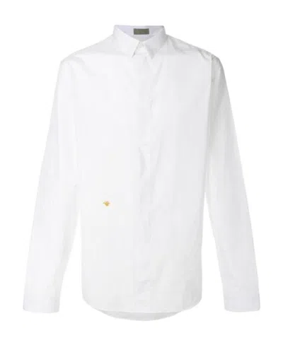 Dior Homme Bee Embroidered Long-sleeved Shirt In White