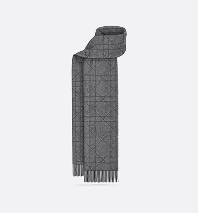 Dior Homme Black Cashmere Wool Pashmina Scarves In Gray