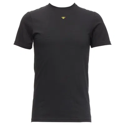 Pre-owned Dior Homme Black Cotton Gold Bee Embroidered Fitted Tshirt Xxs