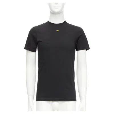 Pre-owned Dior Homme Black Cotton Gold Bee Embroidered Fitted Tshirt Xxs