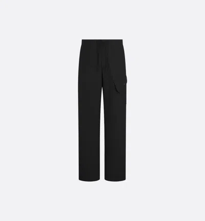 Dior Homme Black Cotton Polyester Woven Pants In Blue