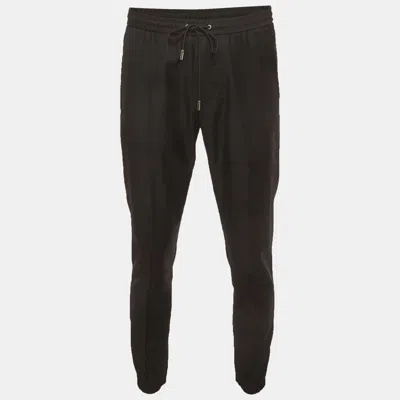 Pre-owned Dior Homme Black Gabardine Zip Detail Joggers M