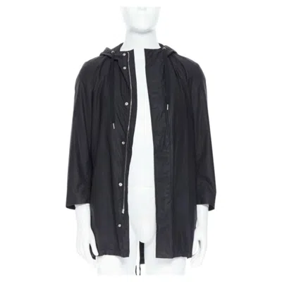 Pre-owned Dior Homme Black Hooded Utilitarian Drawstrings Zipper Windbreaker Jacket