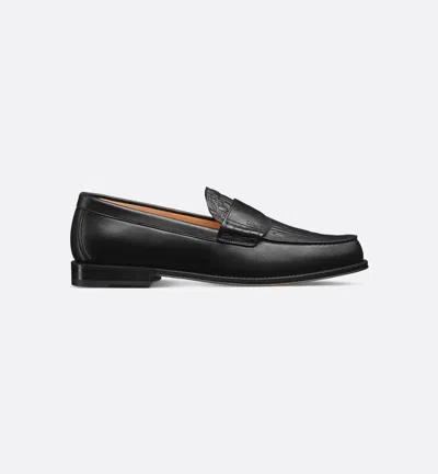 Dior Homme Black Leather Loafer In Multi