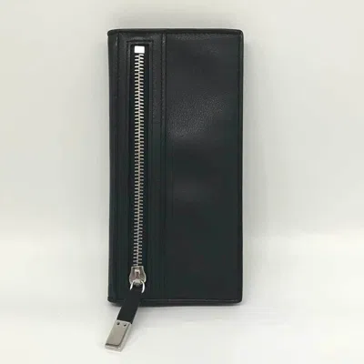 Pre-owned Dior Homme Black Leather Long Wallet (bi-fold) ()