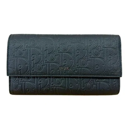 Pre-owned Dior Homme Black Leather Long Wallet (bi-fold) ()