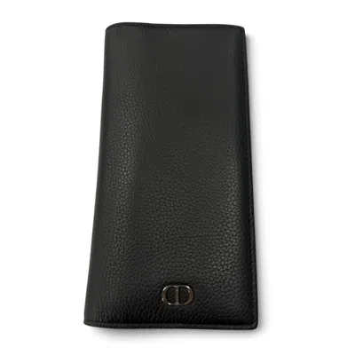 Pre-owned Dior Homme Black Leather Long Wallet (bi-fold) ()