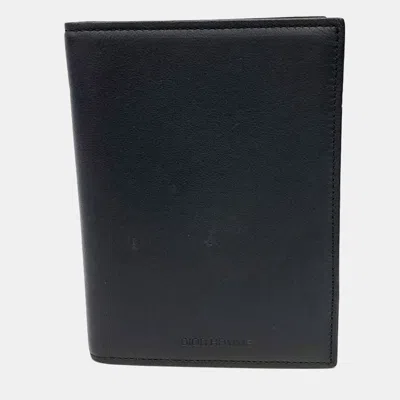 Pre-owned Dior Homme Black Leather Passport Wallet