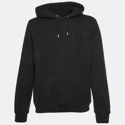 Pre-owned Dior Homme Black Logo Embroidered Cotton Knit Hoodie Xxl