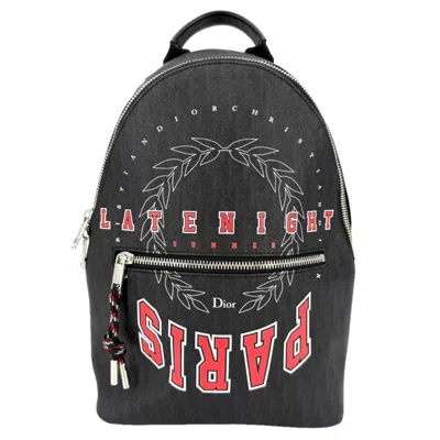 Pre-owned Dior Homme Black Red Color Leather Backpack () In Black, Red Color
