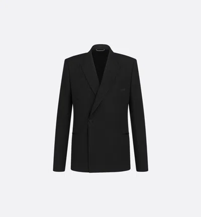 Dior Homme Black Wool Mohair Jacket In Blue