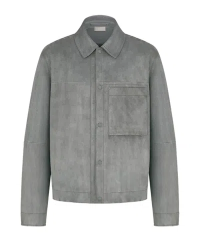 Dior Homme Blouson Collared Button-up Jacket In Animal Print