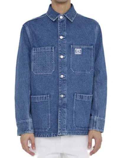 Dior Homme Buttoned Denim Overshirt In Blue