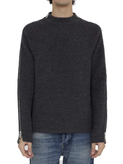Dior Homme Couture Crewneck Jumper In Grey