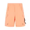 Dior Designer Cotton Shorts In Yellow And Orange For Men