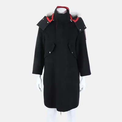 Pre-owned Dior Homme Fur Hooded Coat Size It/fr 44 In Black