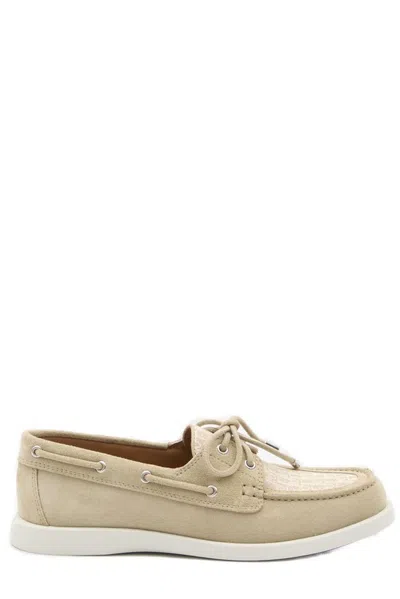 Dior Homme Granville Boat Shoes In Nude & Neutrals