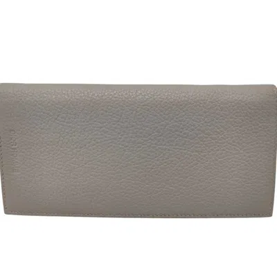 Pre-owned Dior Homme Gray Leather Long Wallet (bi-fold) ()