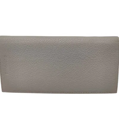 Pre-owned Dior Homme Gray Leather Long Wallet (bi-fold) ()