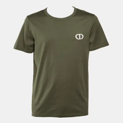 Pre-owned Dior Homme Green Logo Embroidered Cotton T- Shirt Xl
