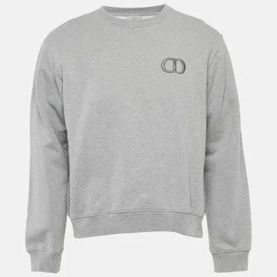Pre-owned Dior Homme Grey Jersey Cd Icon Long Sleeve Sweatshirt Xl In Gray
