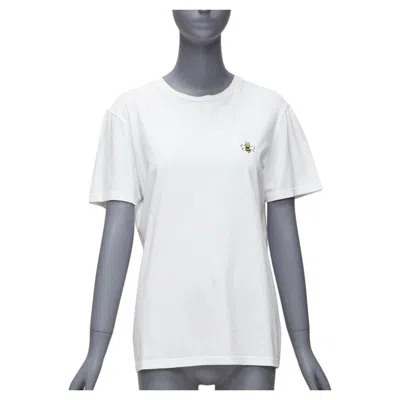 Pre-owned Dior Homme Kaws White Yellow Cross Eye Logo Bee Embroidery Tshirt Xs