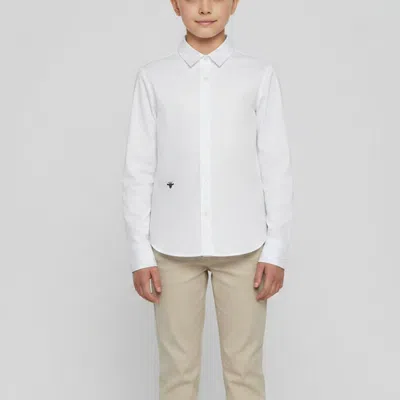 Pre-owned Dior Homme Kids White Cotton Long Sleeve Shirt 12 Yrs