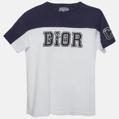 Pre-owned Dior Homme Kids White Logo Applique Jersey T-shirt 10 Yrs