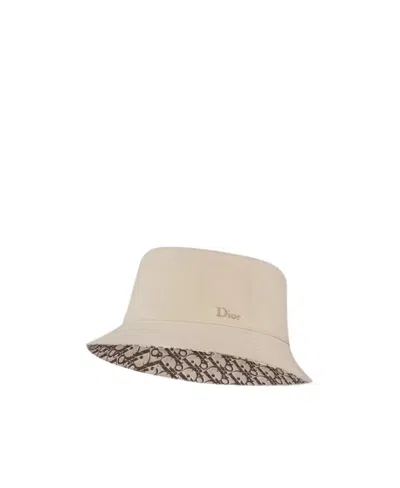 Dior Homme Logo Embroidered Reversible Hat In Nude