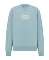 Dior Homme Logo Patch Crewneck Sweatshirt In Blue