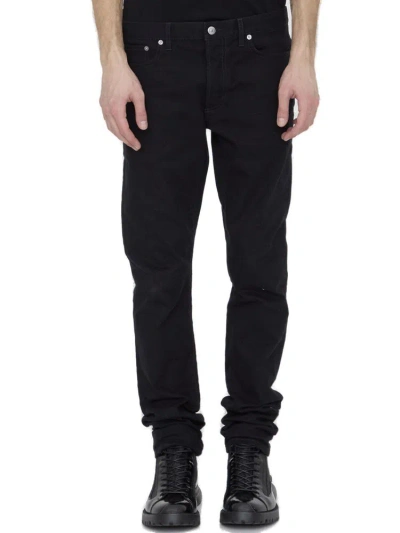 Dior Homme Logo Patch Straight Leg Jeans In Black