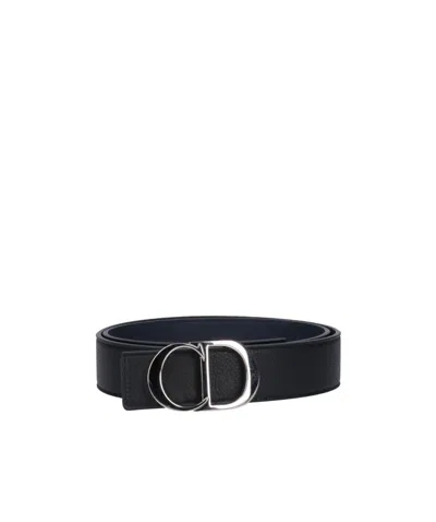 Dior Homme Logo Plaque Buckle Belt In Black