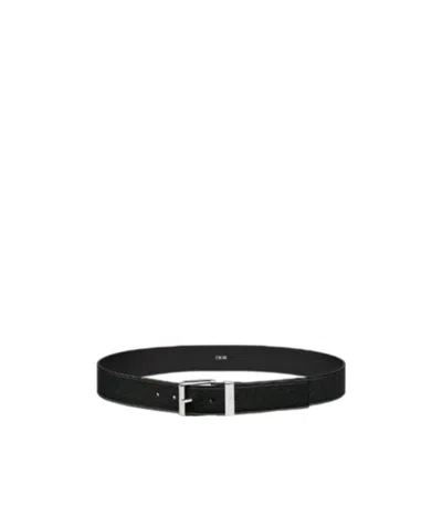 Dior Homme Logo Printed Buckled Belt In Black