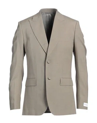 Dior Homme Man Blazer Taupe Size 40 Virgin Wool, Linen In Grey
