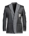 Dior Erl Single-breasted Blazer With Allover Logo In Grey