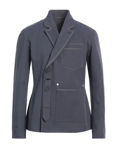 Dior Homme Man Blazer Slate Blue Size 38 Cotton, Viscose, Silk